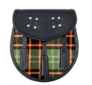 ผ้าสก็อตติชลายทาร์ทันแบบวินเทจสำหรับชุดกิลท์สปอร์รัน สำหรับทุกเพศ ทำด้วยมือ ผ้าสปอร์รันสก็อตติชแบบมืออาชีพ พู่หนังทนทานสำหรับบาสซูน - Product Image 1