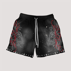 Ensemble T-shirt et short décontracté pour homme, coupe oversize, délavé à l'acide, 100 % coton épais, impression numérique de haute qualité - Product Image 3