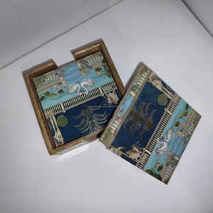 Ensemble de sous-verres en MDF de qualité supérieure avec support, lot de 6 pièces avec des motifs uniques, sous-verres pour café, thé, bière, mugs, de Muawiyah Handicraft - Product Image 5