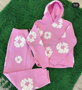 Ensemble sweat à capuche et jogging deux pièces personnalisé pour homme, brodé, écologique, en polaire épaisse, avec logo sur mesure, style streetwear, vente en gros - Product Image 3