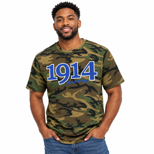 Camiseta Gráfica Bordada Phi Beta Sigma 1914, Camiseta Clásica de Cuello Redondo para Hombre con Costuras Detalladas para Eventos Universitarios - Product Image 1