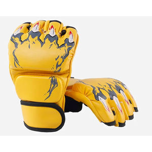 Guantes de Boxeo de Cuero para Hombre con Correa de Velcro para Entrenamiento, Guantes de MMA - Product Image 1