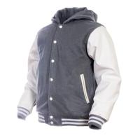 Veste universitaire noire et blanche pour homme, décontractée, à boutons, couleur unie, pour l'hiver, coupe classique, coton et polyester, logo sur le devant des manches