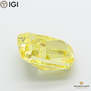 Diamant de laboratoire CVD de 8,02 carats, couleur jaune vif fantaisie, clarté VS1, avec certificat IGI, taille coussin, pour bague de mariée éternelle - Product Image 3