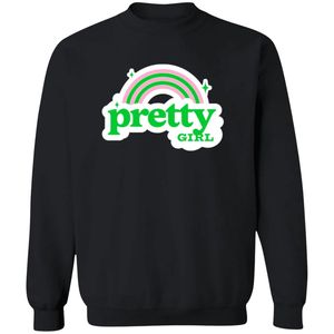 Sudadera Negra con Estampado Gráfico de Chica Bonita, Cuello Redondo, Manga Larga, Puños Acanalados, Informal, Top de Felpa para Mujer, Moda Urbana - Product Image 1