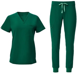 Tenues d'hôpital pour femmes en tissu tissé à manches courtes, avec détection d'aiguilles et fusion sans couture, en stock - Product Image 6