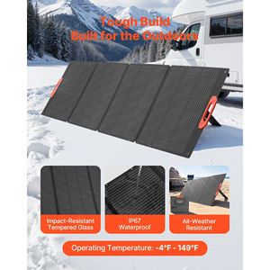 Pannello Solare Monocristallino Pieghevole da 300W, Caricatore ad Alta Efficienza 23% con 10-in-1 DC Portatile 10-out-1 per Uscita MC4 - Product Image 5