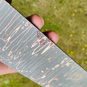 Barras de Acero de Damasco y Cobre a Medida, Último Diseño, Láminas en Bruto para Fabricación de Cuchillos, Escamas de Cobre para Fabricantes de Cuchillos - Product Image 3