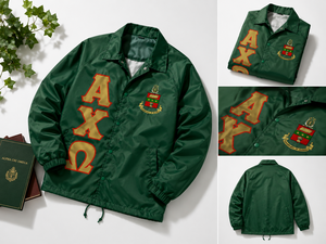 Custom Alpha Mu zeta Line <b>Coaches</b> Jacket Premium Quality Waterproof Omega Chi Beta Delta Theta Epsilon Windbreaker Wholesale - Product Image 4