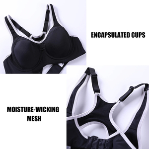 Sujetador deportivo OEM ODM transpirable, de punto, de copa completa, sin aros, sin costuras, de alto soporte para mujer, precio económico al por mayor - Product Image 4