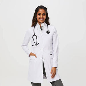 Blouse de laboratoire tissée pour femmes, uniforme d'hôpital, 3 poches, fermeture à boutons-pression, coton et polyester, blouse médicale pour médecin, service OEM - Product Image 6