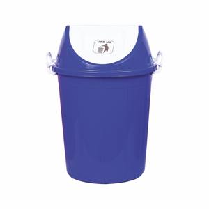 Poubelle à bascule en plastique de grande capacité 50L, couleur unie, légère, pour la maison, avec couvercle à bascule lisse - Product Image 5