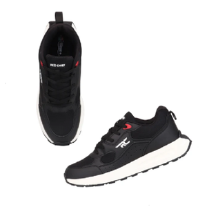 Chaussures de course noires pour hommes, basses, à lacets, respirantes, design athlétique, confort flexibles pour l'entraînement - Product Image 2