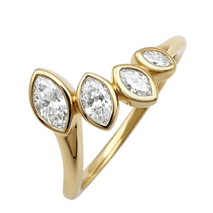 Yellow <b>Gold</b> Pear Cut Diamond <b>Cocktail</b> <b>Ring</b> Geometric Luxury Women's Engagement <b>Ring</b> - Product Image 1
