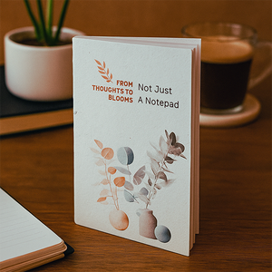 Bloc-notes Plantable Mini B7 40 pages en papier recyclé avec couverture en graines – Cadeau d'entreprise écoresponsable BG21-P BioQ Eco Solution Numérique - Product Image 1