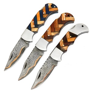 Couteau pliant artisanal en acier Damas de qualité industrielle, couteau de poche EDC, logo personnalisé, vente en gros, directement de l'usine OEM - Product Image 2