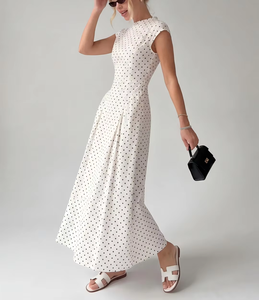 <span class=keywords><strong>Robe</strong></span> Midi Plissée à Pois Vintage 2026 pour Femme – Luxe, Élégance et Polyvalence pour le Printemps, les Soirées et les Tenues Décontractées - Product Image 2