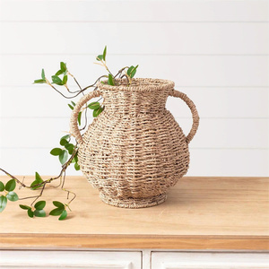 Moderno Florero Decorativo de Mimbre Tejido para Arreglos Florales y Decoración del Hogar, Florero de Mesa - Product Image 4