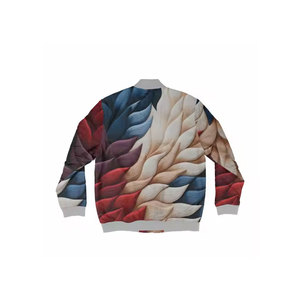 High Quality <b>Men's</b> Denim <b>Varsity</b> <b>Jacket</b> Stand Collar Customizable <b>Bomber</b> Design Print Private Label Wholesale Waterproof <b>Jacket</b> - Product Image 6