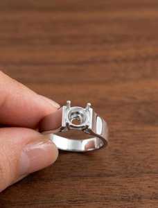 925 Sterling Silver Blank <b>Ring</b> Setting 6MM Round Solitaire Semi Mount <b>Thick</b> Band Engagement <b>Ring</b> Base DIY Gemstone Jewelry - Product Image 1