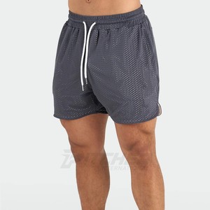 กางเกงขาสั้นกีฬาเอวกลางแบบสปอร์ตสำหรับผู้ชาย ป้องกันรอยยับ แห้งเร็ว ระบายอากาศดี เหมาะสำหรับออกกำลังกายที่ยิม ขายส่ง - Product Image 4
