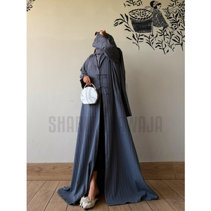 Abaya de Color Sólido Personalizada con Nuevo Diseño para Mujer en Venta, Abaya Nueva de Manga Larga para Mujer con Servicio OEM - Product Image 1