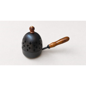 Quemador de Latón Macizo Hecho a Mano con Mango de Madera Resistente al Calor, Estilo Árabe Tradicional para Incienso de Carbón - Product Image 4