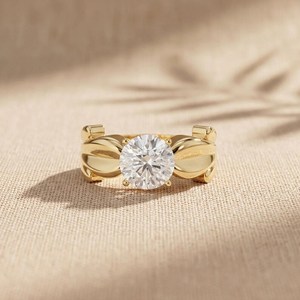 <b>Unique</b> Band 1CT Round Cut Moissanite Split Shank Ring 925 Sterling Silver Fine Promise <b>Gift</b> <b>for</b> Anniversary Party <b>Her</b> - Product Image 4