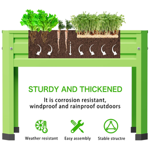 Jardinière surélevée en métal moderne avec pieds détachables et trous de drainage pour le jardin - Product Image 6