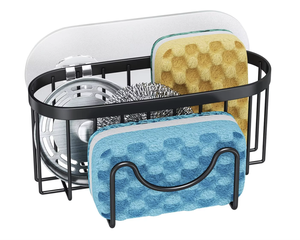 OEM/ODM Adhesive Sponge Rack for Kitchen <b>Sink</b> No Drilling Needed Rustproof Drain Holder Caddy Organizer Storage <b>Basket</b> - Product Image 1