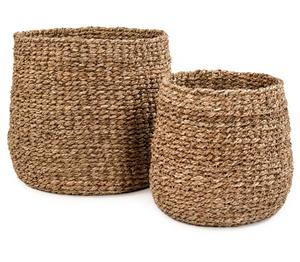 Juego de 2 cestas decorativas rústicas de mimbre, hechas a mano, para almacenamiento, venta al por mayor, ecológicas, hechas en Vietnam - Product Image 1