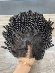 Peluca corta rizada Zenohair de 12 pulgadas al por mayor, cabello Remy vietnamita, onda profunda, encaje frontal, doble trama a máquina, sin pegamento, pelucas bob 2026 - Product Image 2