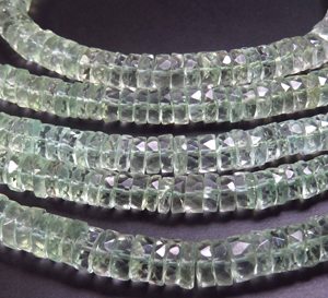 High Quality Natural Amethyst Gemstone Beads 6mm Heishi/Rondelle Shape Faceted Green 16" Inch Strand Center Drilled DIY - Product Image 1