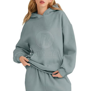 Chándal holgado de invierno para mujer con capucha, diseño personalizado, MOQ bajo, color personalizable y 100% algodón para uso en exteriores - Product Image 5