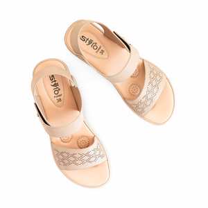 PU0507ของผู้หญิงสีเบจส้นรองเท้าอย่างเป็นทางการ - Product Image 1