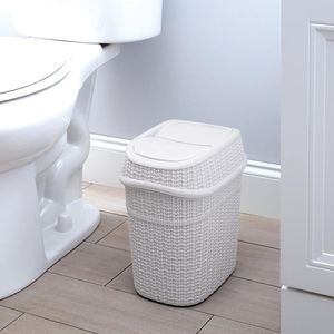 2-Pack 9.5L Plastic Sailor Knot <b>Swing</b> Top Waste <b>Bin</b> White - Product Image 5