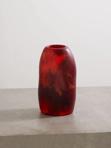 Luxuries Style Resin Vases <b>Flower</b> Pots With Brown Swirl Pattern Glazed Finish Minimalist Desktop Decor For Indoor Plants - Product Image 4