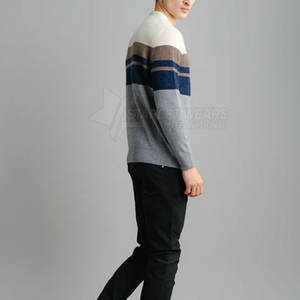 Pulls décontractés pour hommes en coton/laine respirants pour l'hiver, texture douce, coupe moderne, tricot doux, écologiques, longue durée de vie - Product Image 5