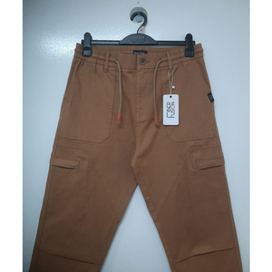 Pantalon cargo en twill extensible pour homme, coupe ajustée confortable avec taille élastique, plusieurs poches, tissu durable pour un style décontracté - Product Image 2