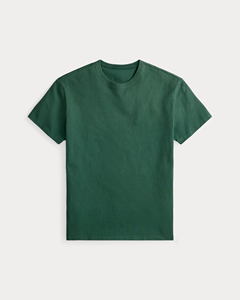 Camiseta de algodón de manga corta con cuello redondo para hombre, color verde, corte regular, informal, de color sólido, tejido de punto. - Product Image 3