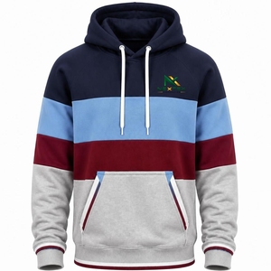 Sweat à capuche d'hiver personnalisé à blocs de couleur unisexe streetwear décontracté en polaire oversize avec strass OEM Marque privée - Product Image 3