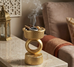 Brûleur à Bakhoor Argenté de Qualité Supérieure, Support d'Encens Texturé Moderne, Finition Métallique, Brûleur d'Oud Aromatique pour la Maison en Gros - Product Image 4