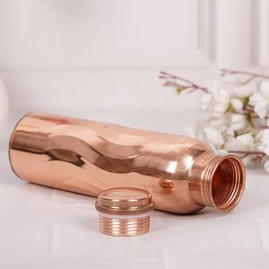 Bouteille en cuivre pur moderne pour détox, design à spirale, sans produits chimiques, hydratation pour la salle de sport et le spa - Product Image 6