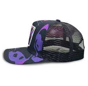 <b>Purple</b> Panther Trucker <b>Hat</b> Sublimation Print Breathable Mesh Adjustable Unisex Outdoor Cotton Street Style All Seasons - Product Image 2