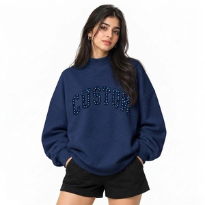 Sudadera Oversize Personalizada para Mujer con Cuello Alto, Forro Polar Ligero, Ajuste Relajado, Hombros Caídos, Estilo Casual - Fabricante - Product Image 1