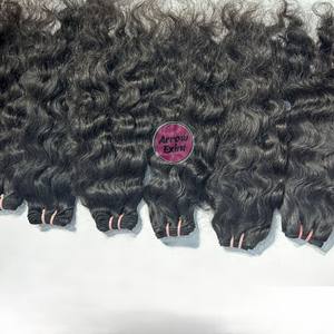 Extensions de cheveux humains vierges indiens Remy de qualité supérieure, tissage bouclé à double trame, naturel (1B-2), 10-30 pouces - Product Image 1