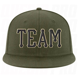 Casquette Snapback Ajustable Noire et Crème avec Broderie Personnalisée « Salute To Service » – Casquette Tactique d'Hommage aux Vétérans - Product Image 2