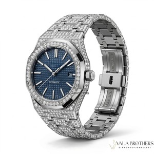 นาฬิกา Audemars Piguet หรูหรา ตัวเรือนโลหะผสม ประดับเพชรโมอิสซาไนต์ ควอตซ์ สำหรับผู้ชายและผู้หญิง สไตล์ฮิปฮอป ดีไซน์พรีเมียม เงางาม - Product Image 1