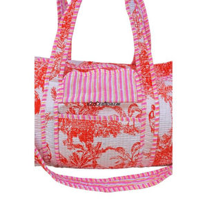 Bolsa de Viaje de Fin de Semana Ecológica Estilo Vintage, 100% Lona de Algodón Puro con Cierre de Cremallera para Playa, Verano, Viajes y Compras - Product Image 5