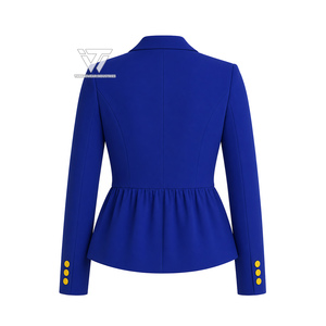 Wholesale Greek Sigma Gamma Rho Sorority Clothing Women's Embroidered Cotton Gold Peplum Blazer Coat Top - Product Image 2